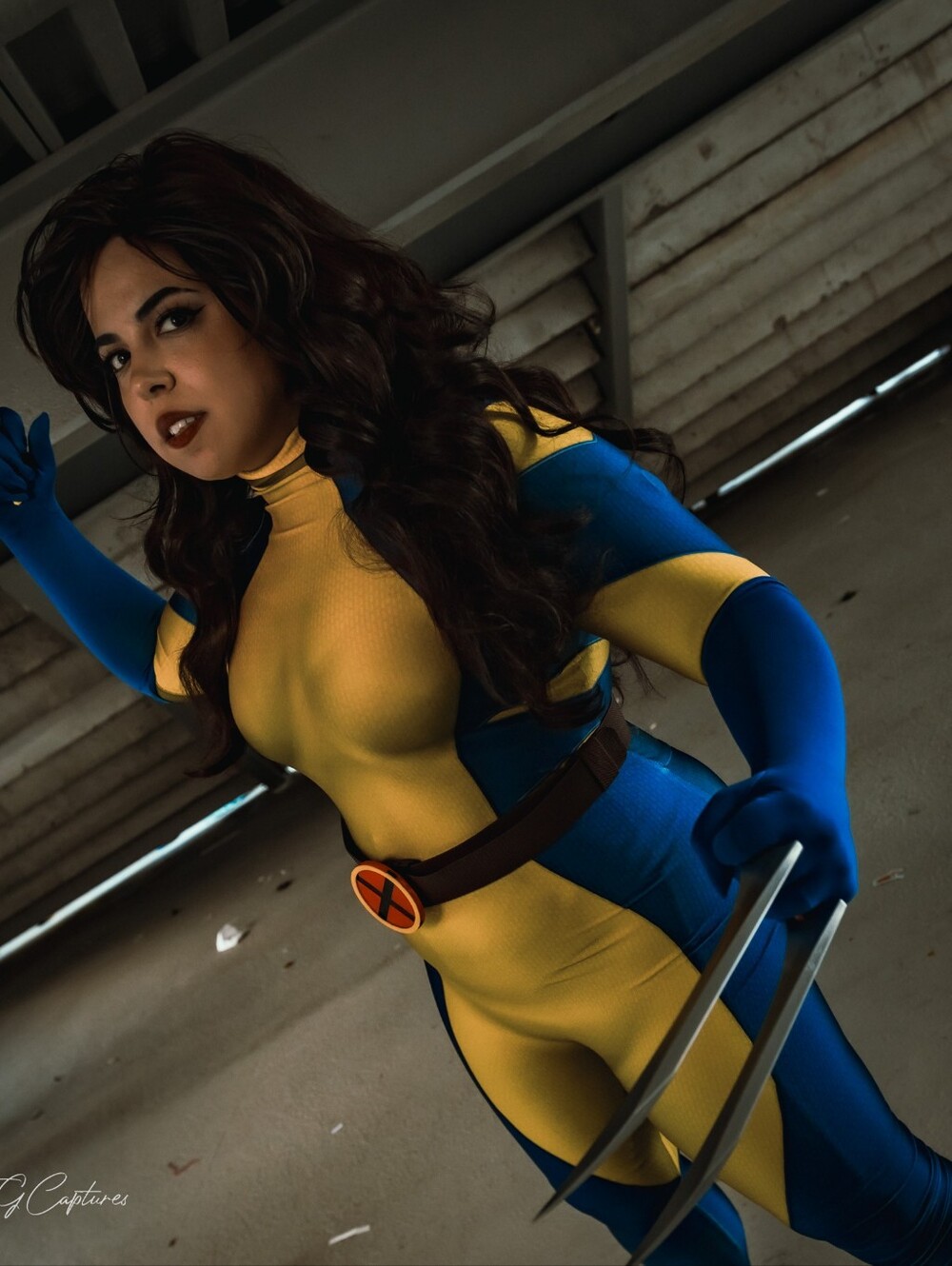 Wolverine-Inspired Yellow & Blue Superhero Bodysuit